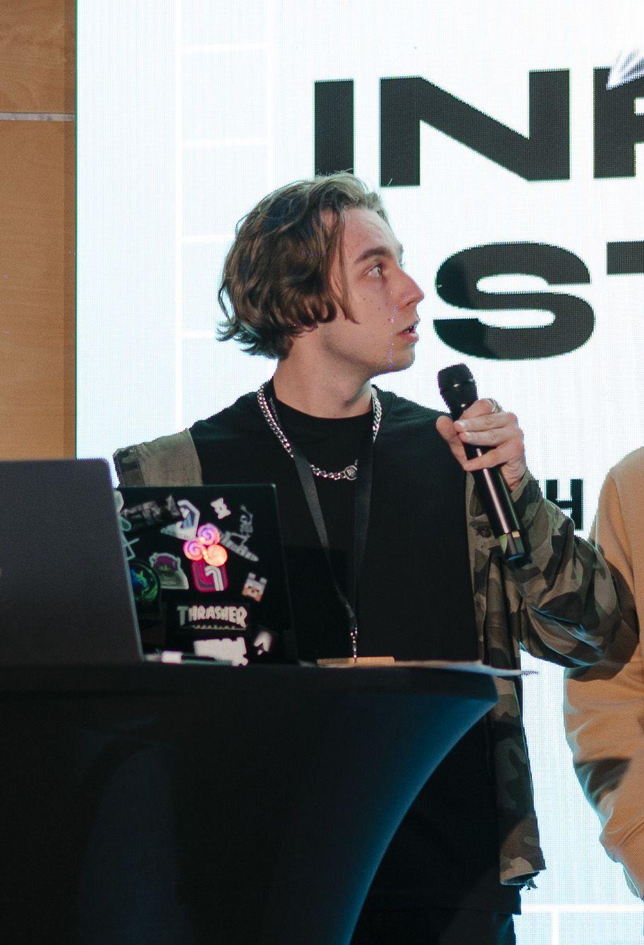 me presenting on stage