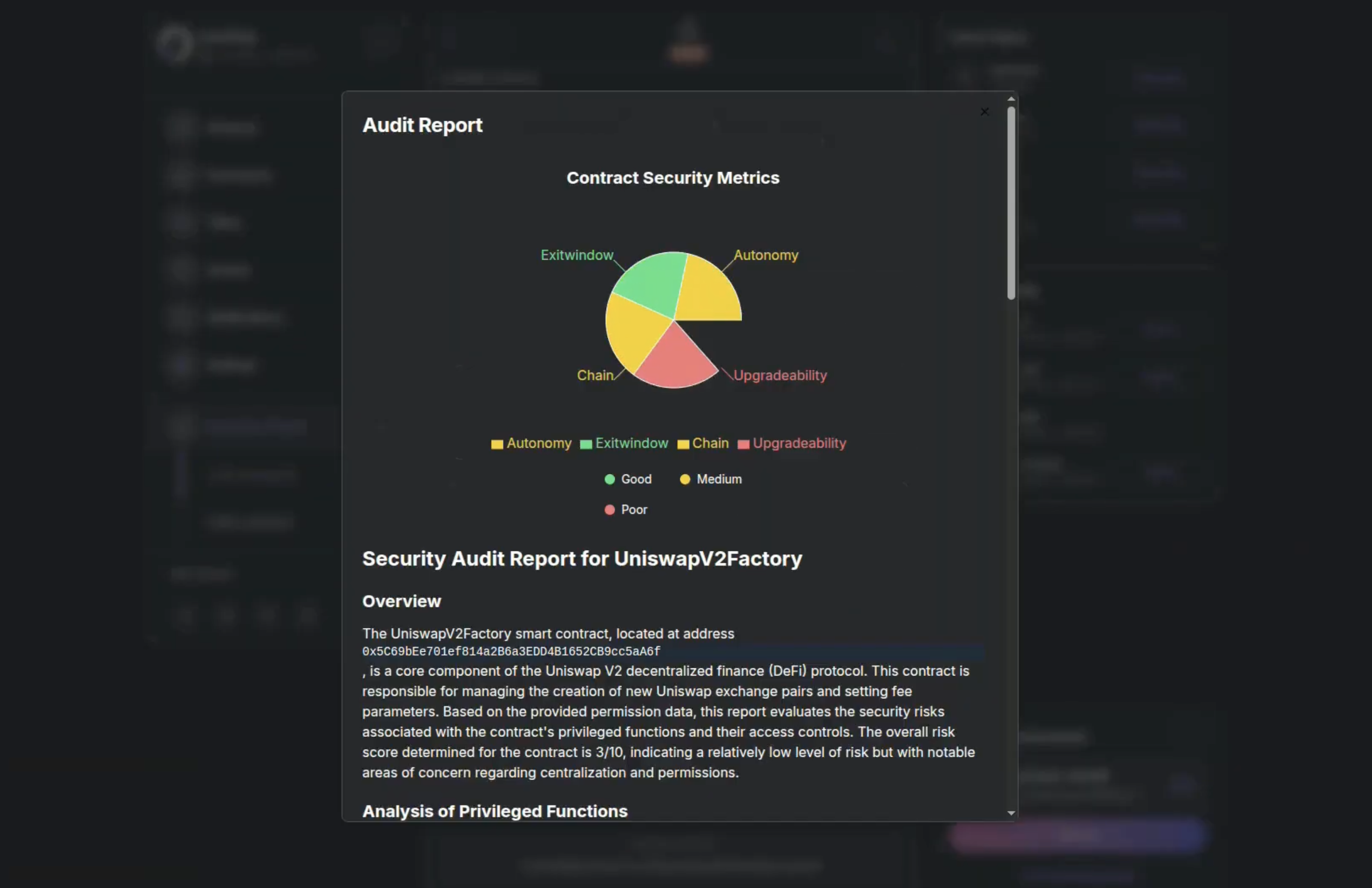 screenshot of how a generated report looks like